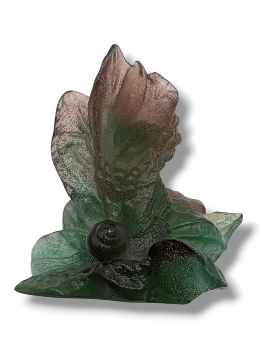 Daum France Snail Candlestick In Pâte De Verre-photo-2
