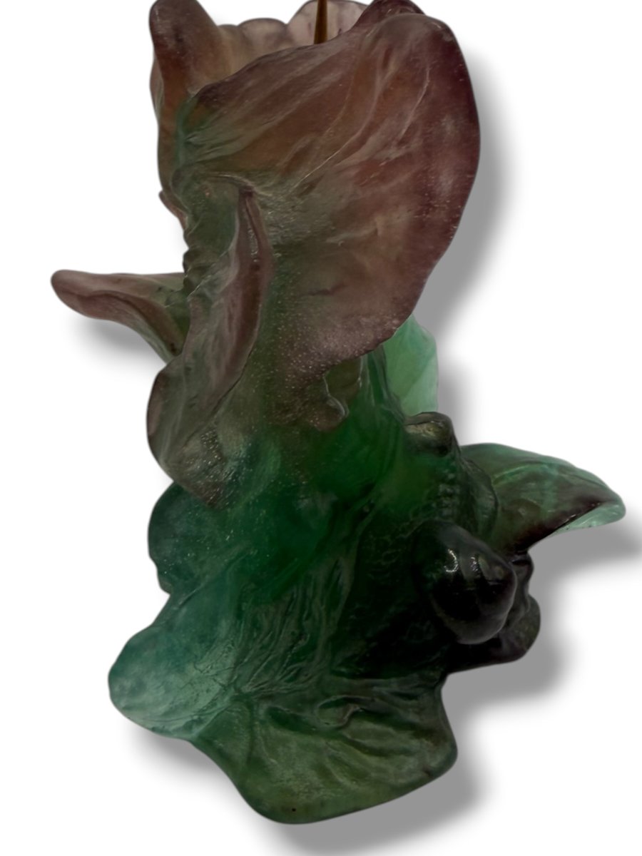 Daum France Snail Candlestick In Pâte De Verre-photo-5