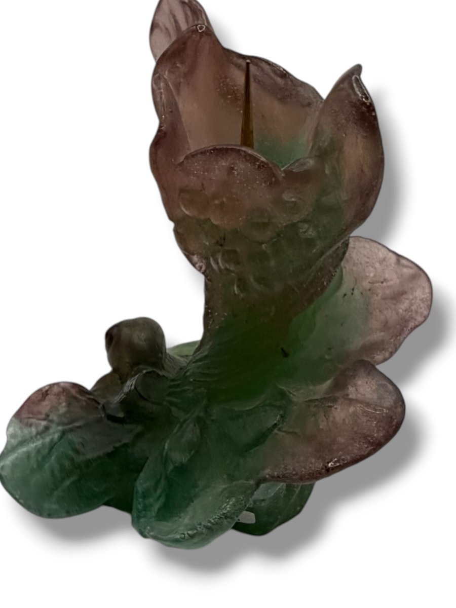 Daum France Snail Candlestick In Pâte De Verre-photo-7