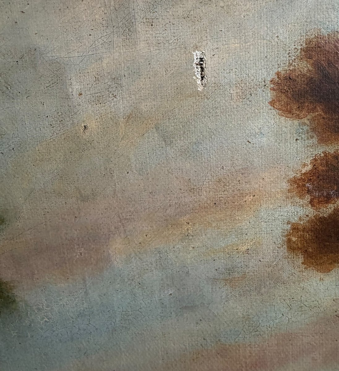Ecole XVIIIe Chérubins en forêt importante huile sur toile-photo-1