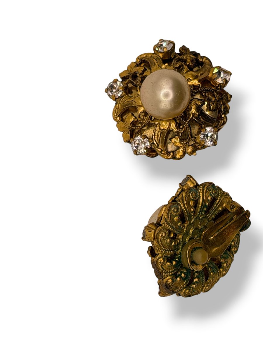 CHANEL paire de boucles d'oreilles vintage -photo-3