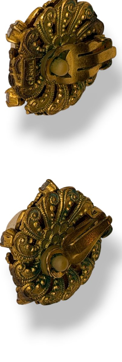 CHANEL paire de boucles d'oreilles vintage -photo-4