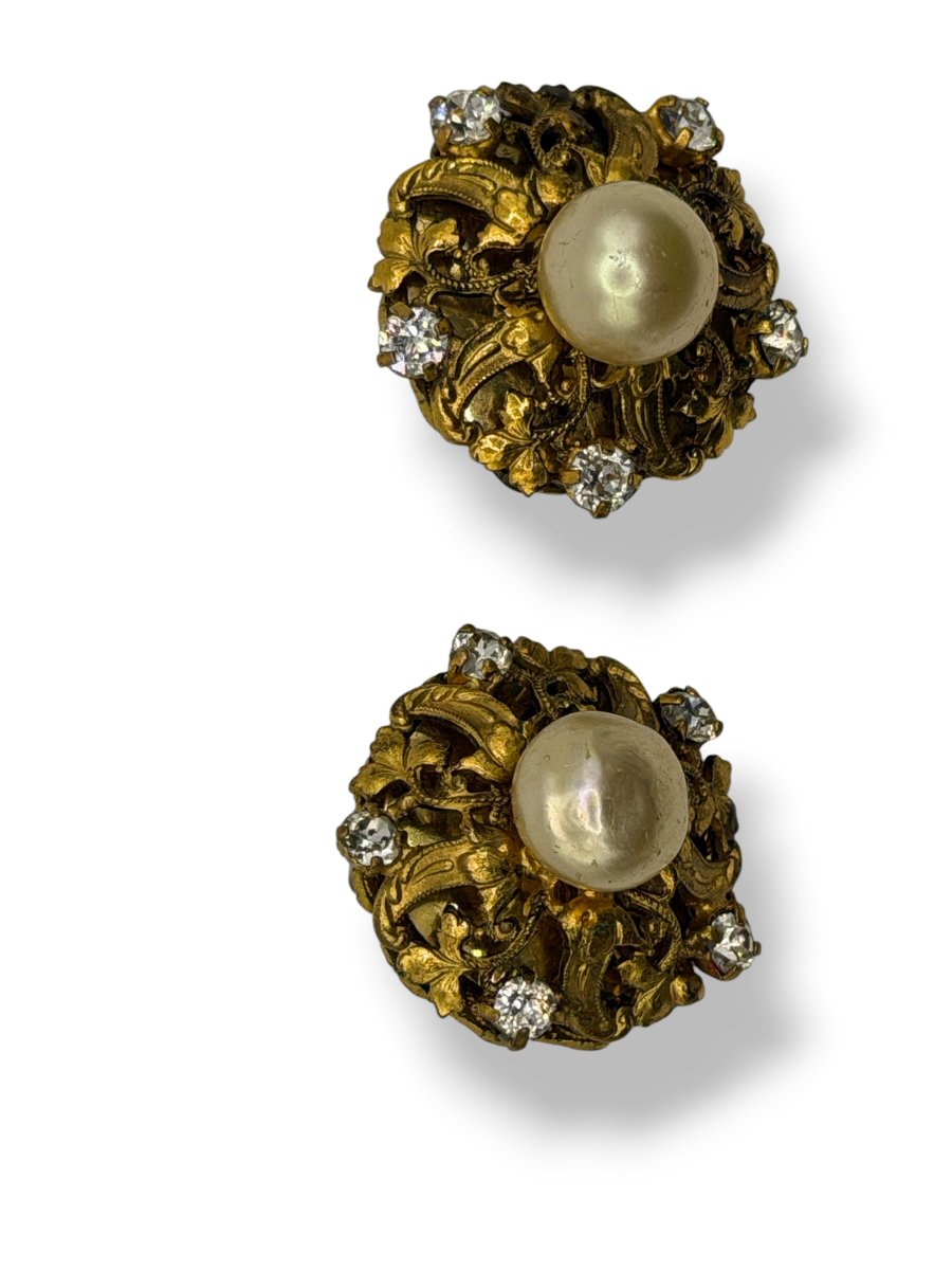 CHANEL paire de boucles d'oreilles vintage -photo-4