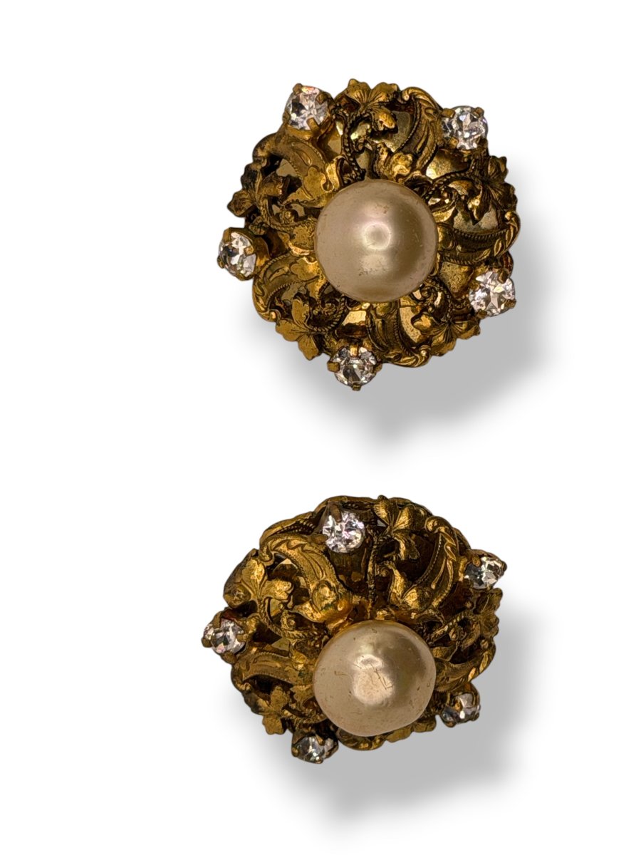 CHANEL paire de boucles d'oreilles vintage -photo-5