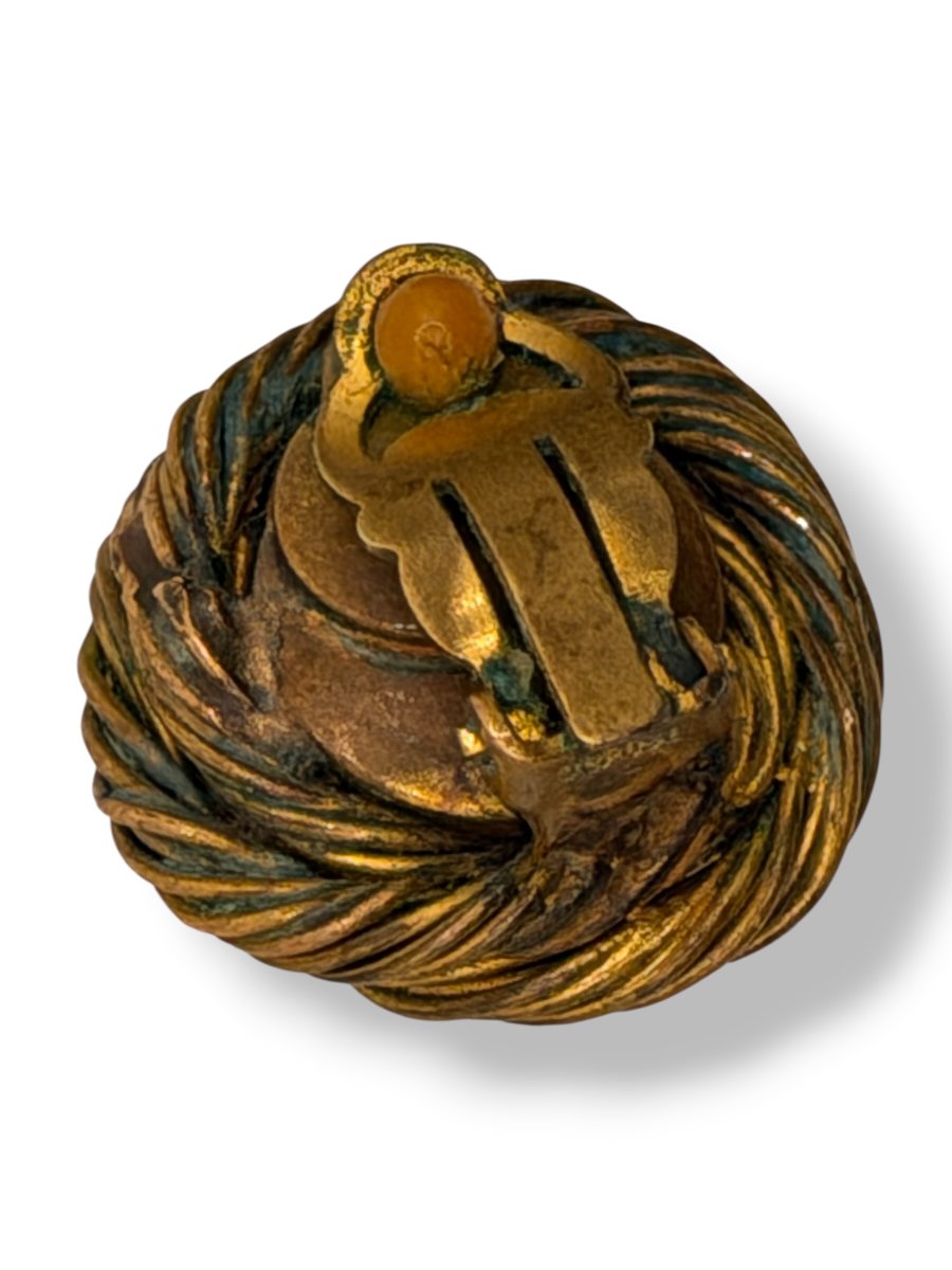 CHANEL paire de boucles d'oreilles torsadées vintage -photo-2