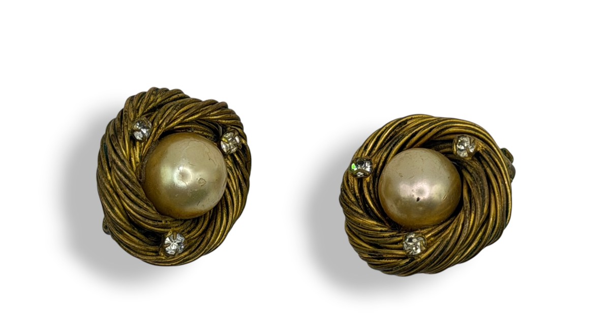 CHANEL paire de boucles d'oreilles torsadées vintage 