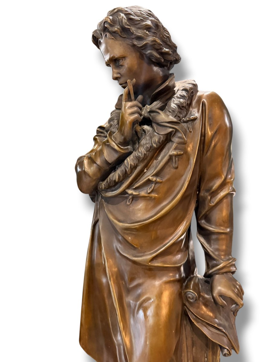 Beethoven Large Bronze Patina Medal-photo-4