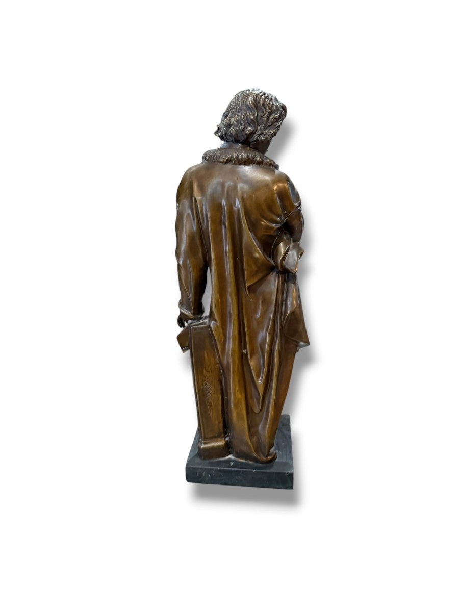 Beethoven Large Bronze Patina Medal-photo-1