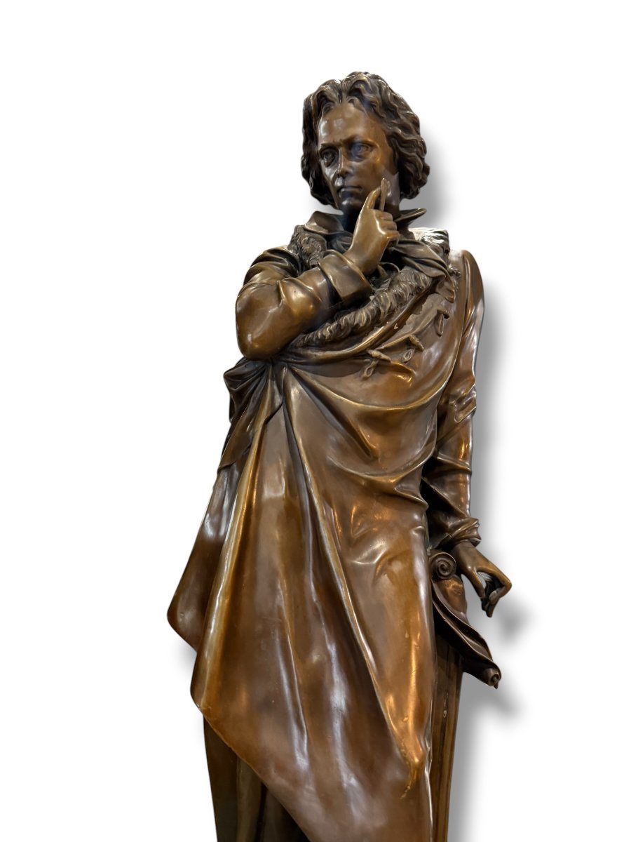 Beethoven Large Bronze Patina Medal-photo-6