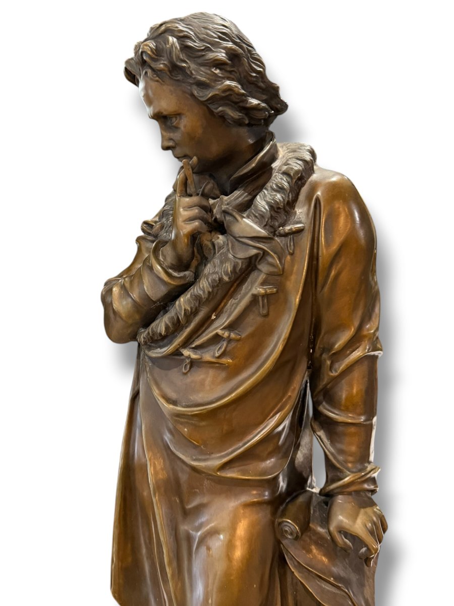 Beethoven Large Bronze Patina Medal-photo-7
