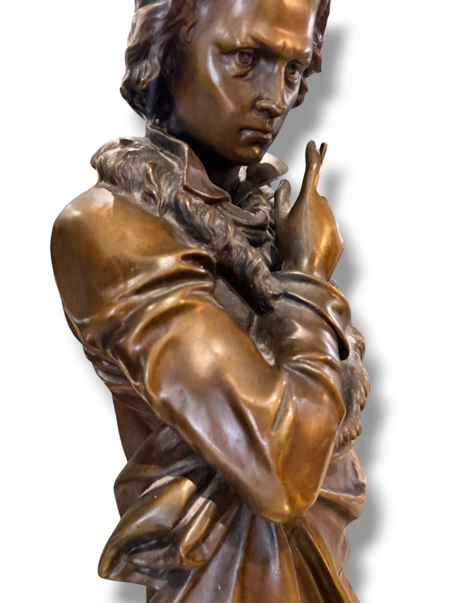 Beethoven Large Bronze Patina Medal-photo-8