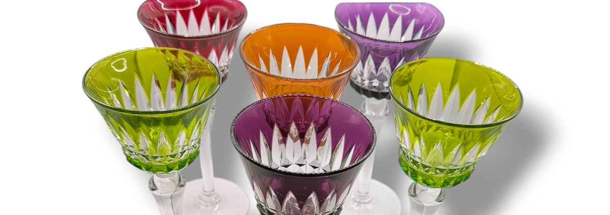 Baccarat Piccadilly 6 Rohemer Cristal Color Glasses-photo-8