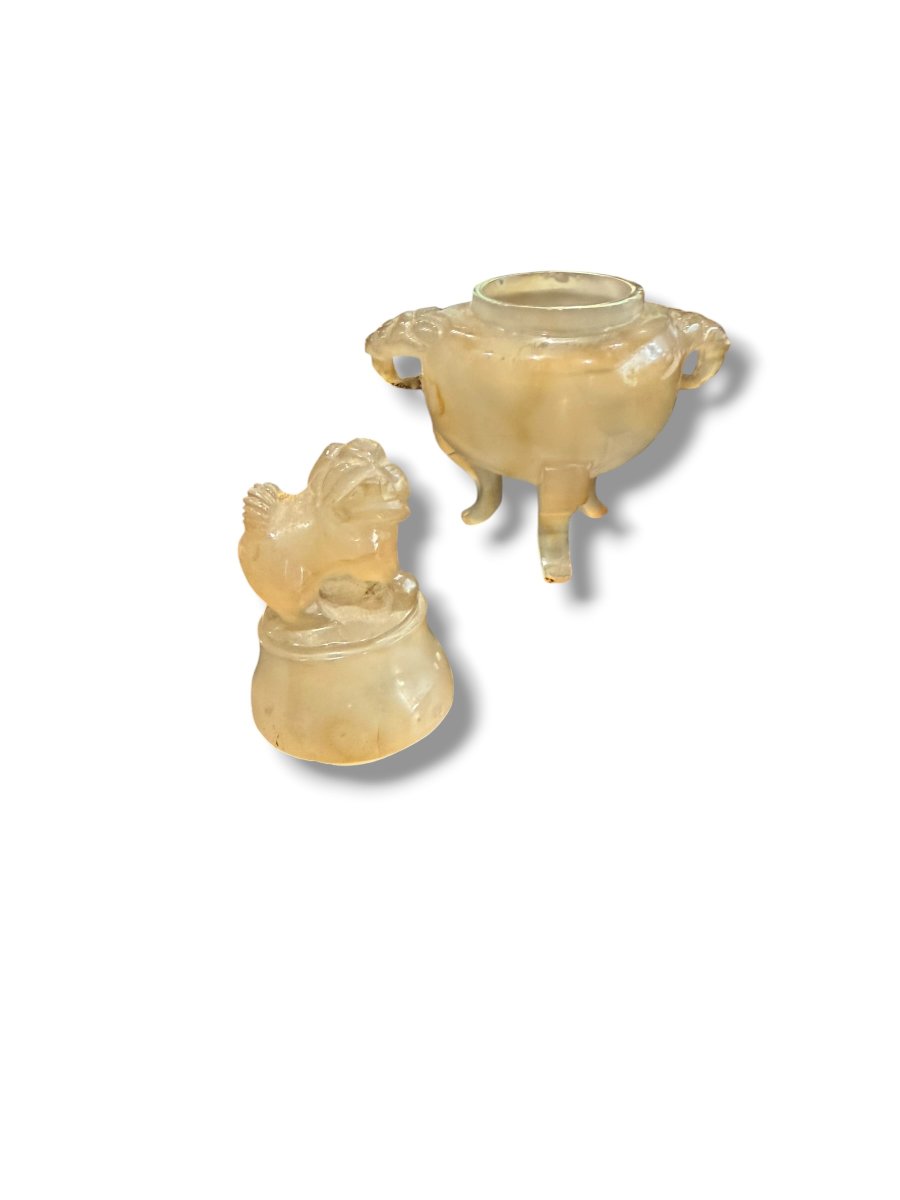 Chine Brûle-parfum en agate calcédoine brule encens-photo-5
