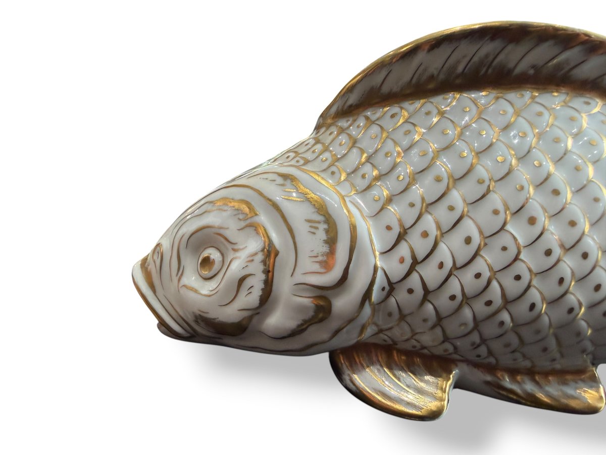 Limoges Porcelain Table Vase With Fish Design-photo-2