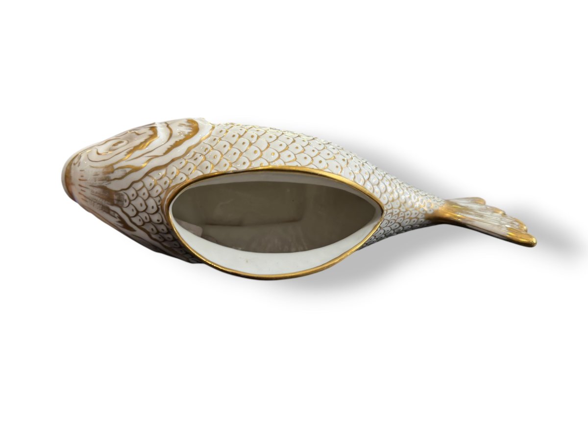 Limoges Porcelain Table Vase With Fish Design-photo-4