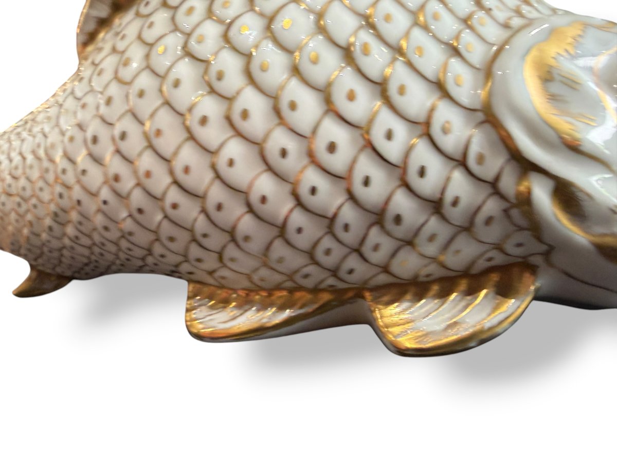 Limoges Porcelain Table Vase With Fish Design-photo-5