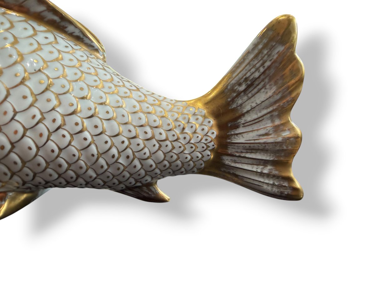 Limoges Porcelain Table Vase With Fish Design-photo-7