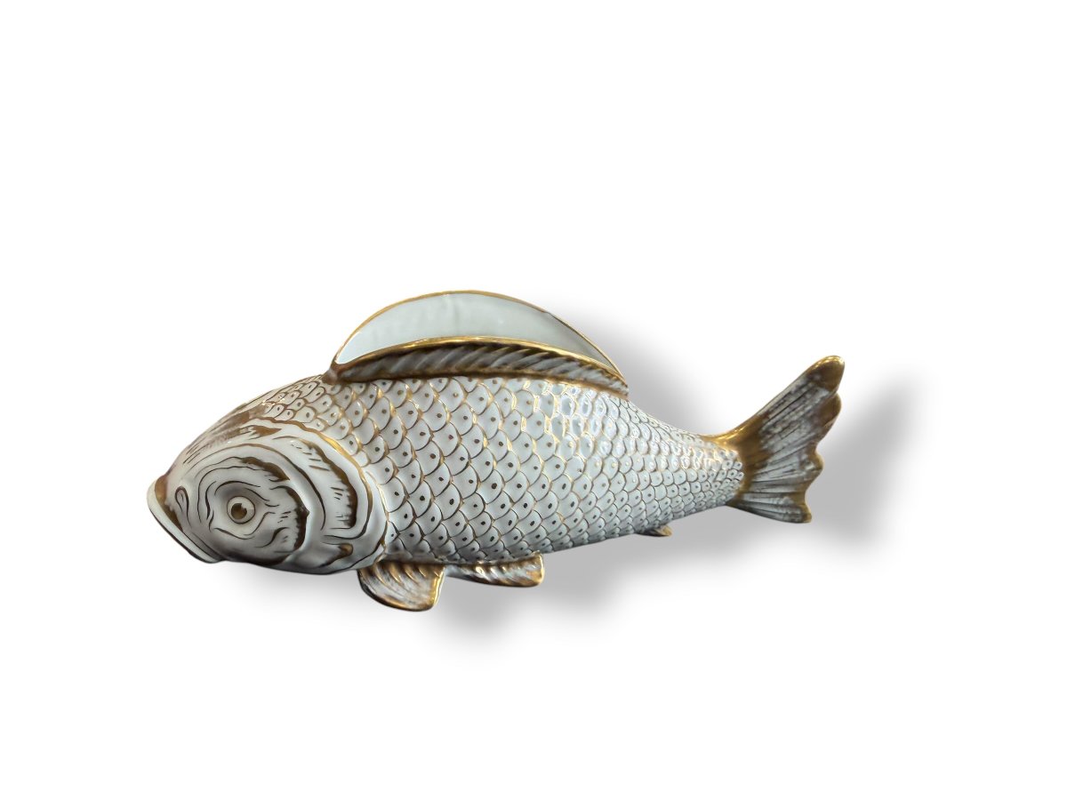 Limoges Porcelain Table Vase With Fish Design-photo-8