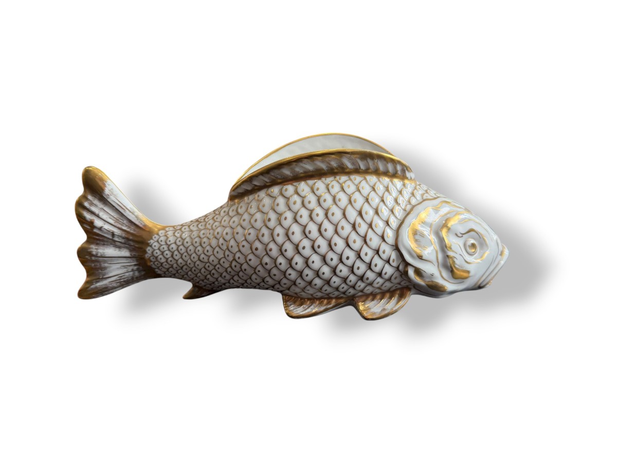 Limoges Porcelain Table Vase With Fish Design