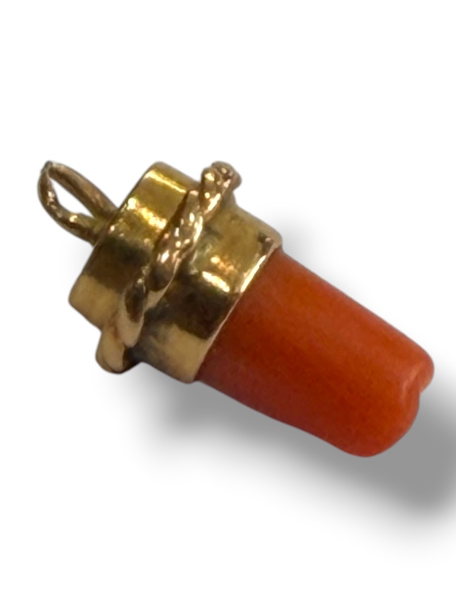Coral And Gold Pendant