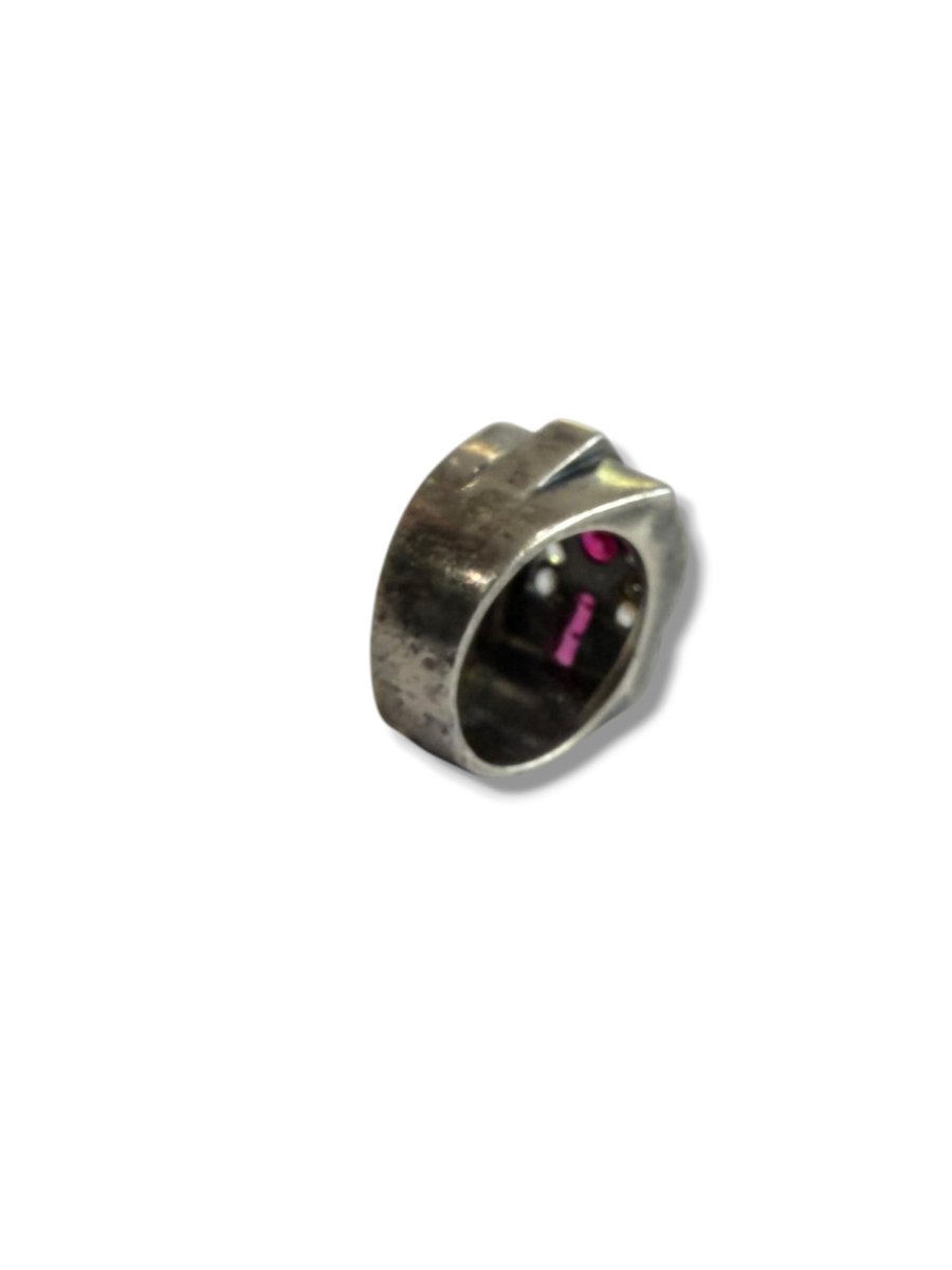 Bague art deco tank argent-photo-4