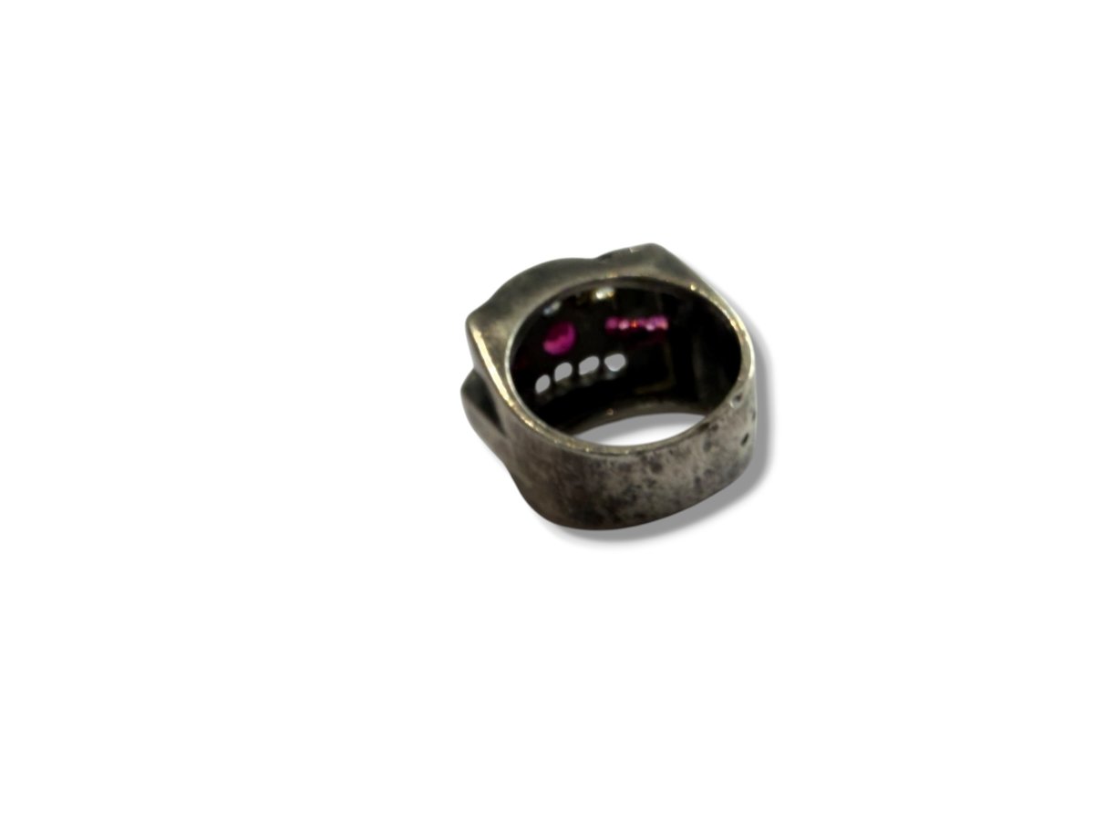 Bague art deco tank argent-photo-6