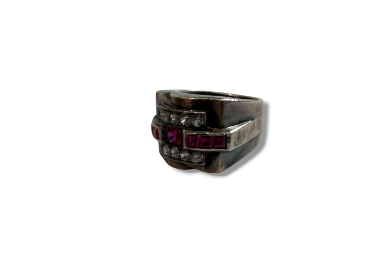 Bague art deco tank argent-photo-7