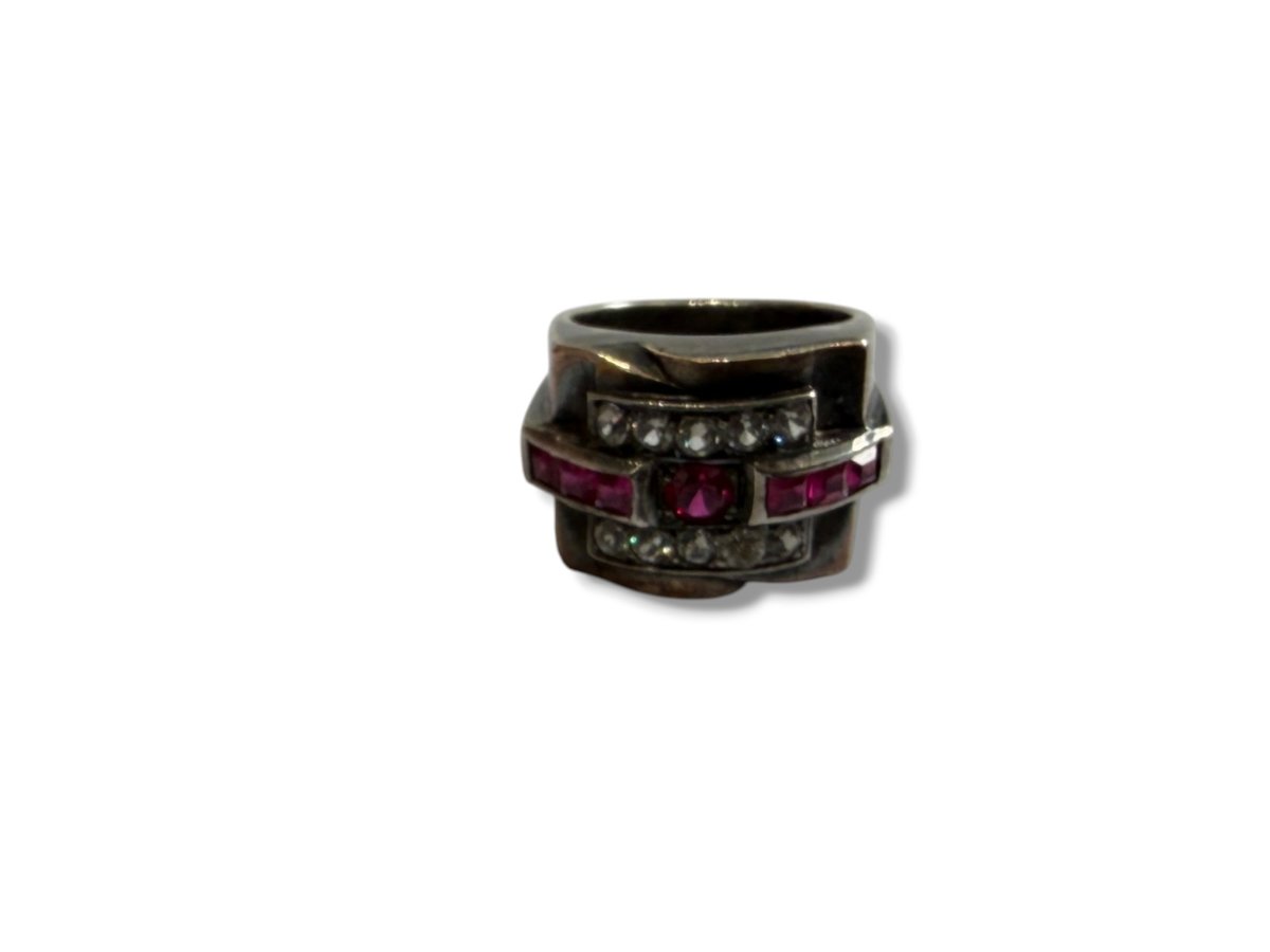 Bague art deco tank argent-photo-8