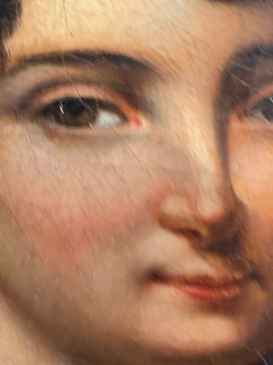Ecole XIXeme Jeune femme au manteau suiveur de BOILLY-photo-3
