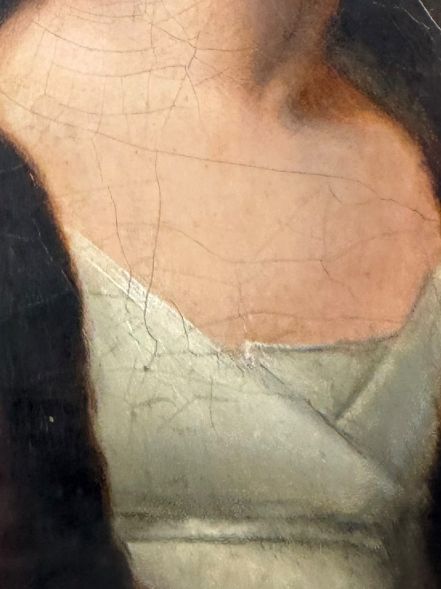 Ecole XIXeme Jeune femme au manteau suiveur de BOILLY-photo-4