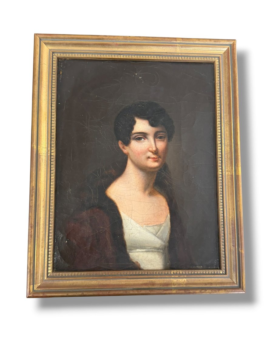 Ecole XIXeme Jeune femme au manteau suiveur de BOILLY-photo-1