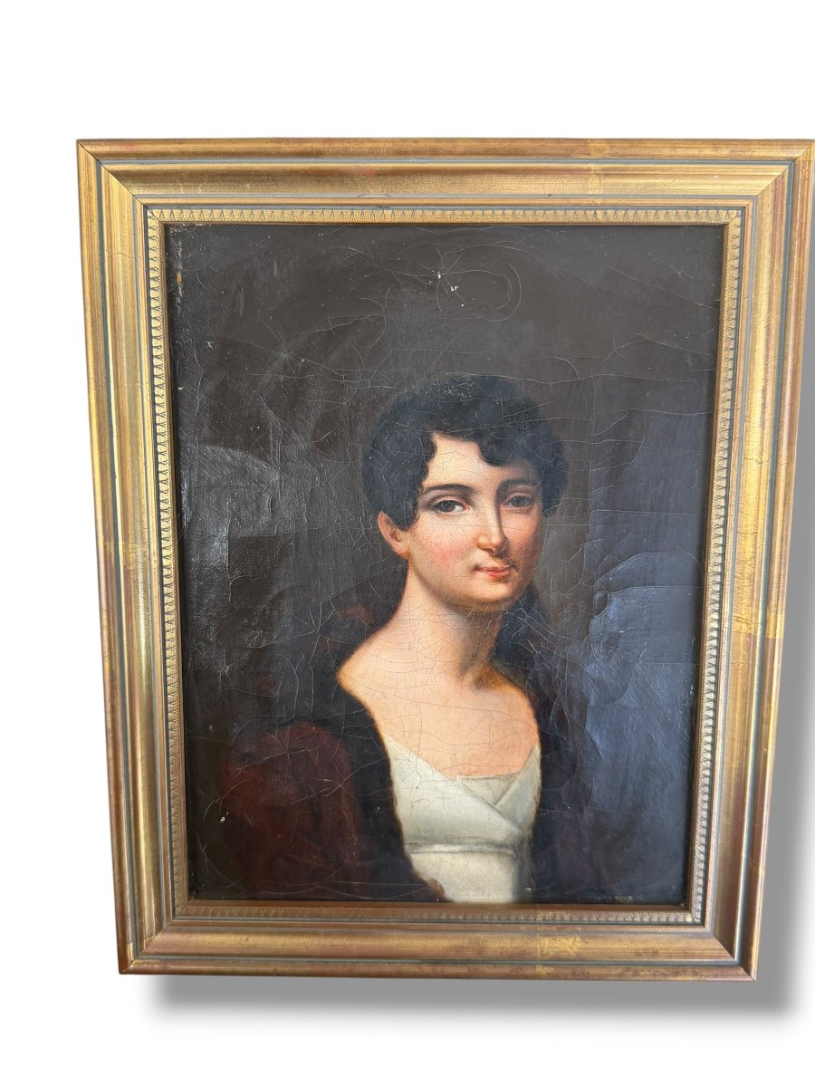 Ecole XIXeme Jeune femme au manteau suiveur de BOILLY-photo-3