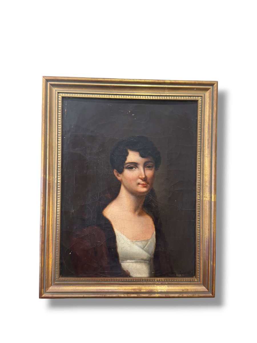 Ecole XIXeme Jeune femme au manteau suiveur de BOILLY-photo-5