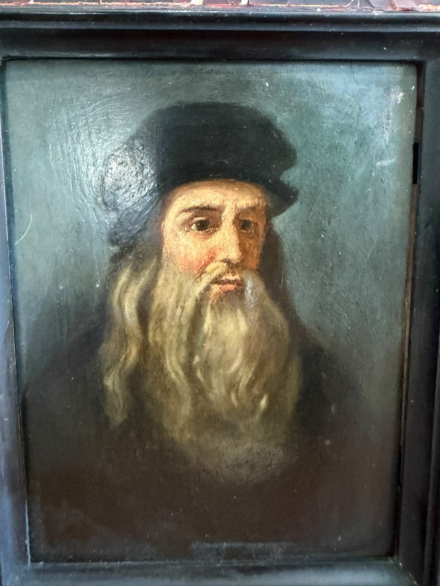 Portrait Of Leonardo Da Vinci 19th Century French School-photo-7