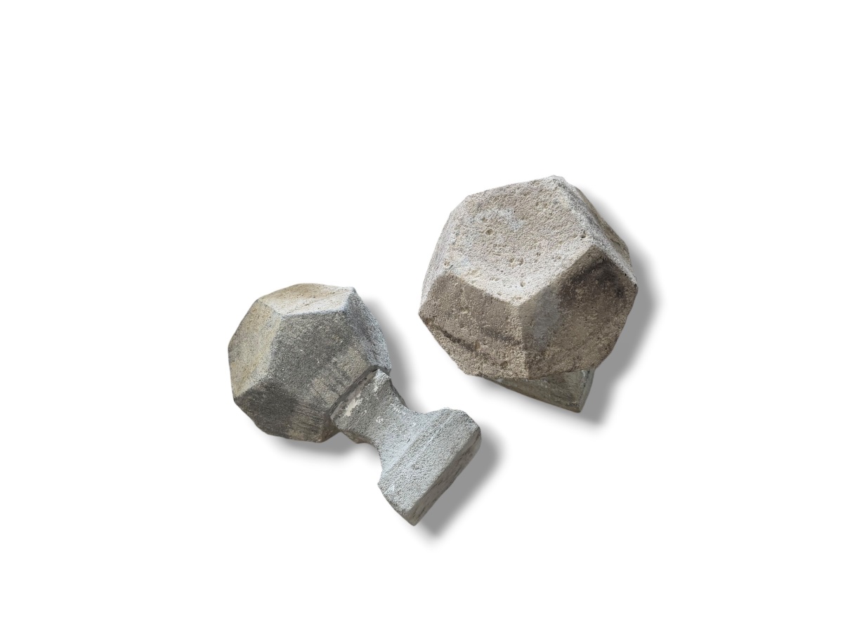 Pair Of Large Polygons On Stone Base-photo-1