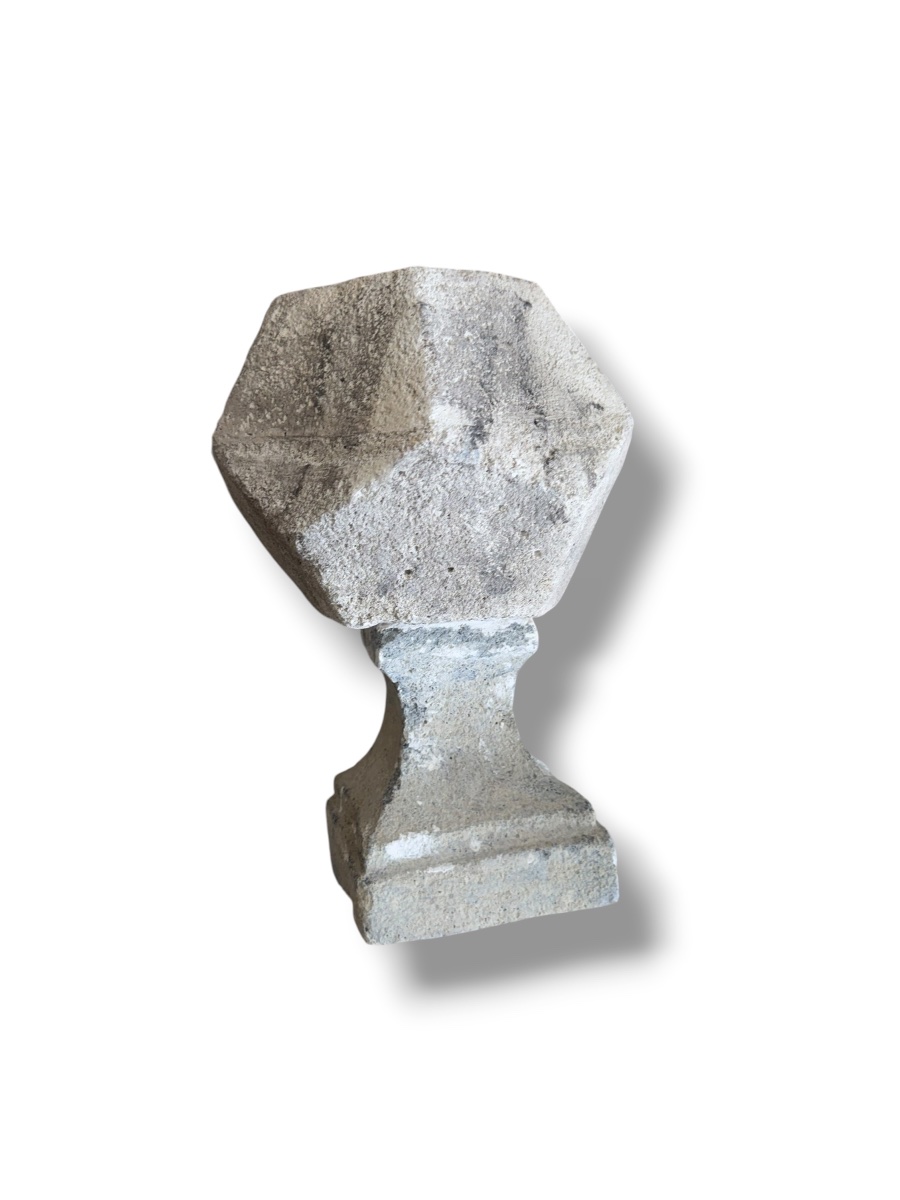 Pair Of Large Polygons On Stone Base-photo-2