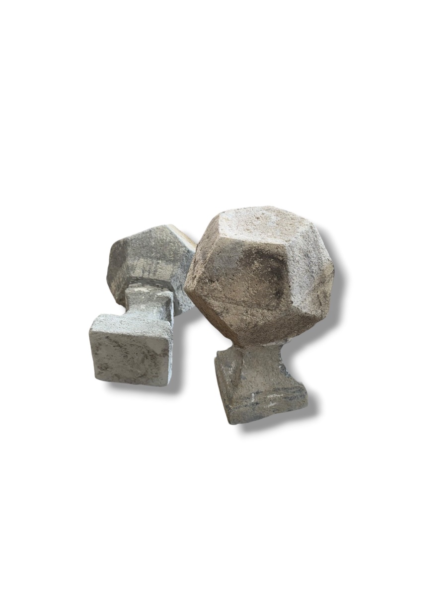 Pair Of Large Polygons On Stone Base-photo-3