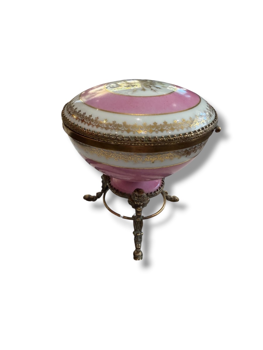 Drageoir Porcelaine De Paris And Bronze-photo-3
