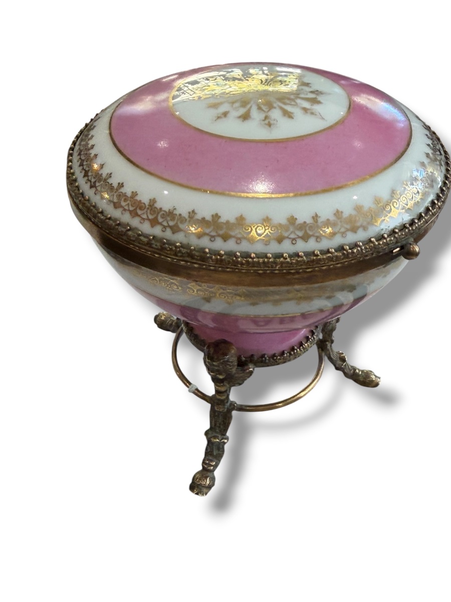 Drageoir Porcelaine De Paris And Bronze-photo-2