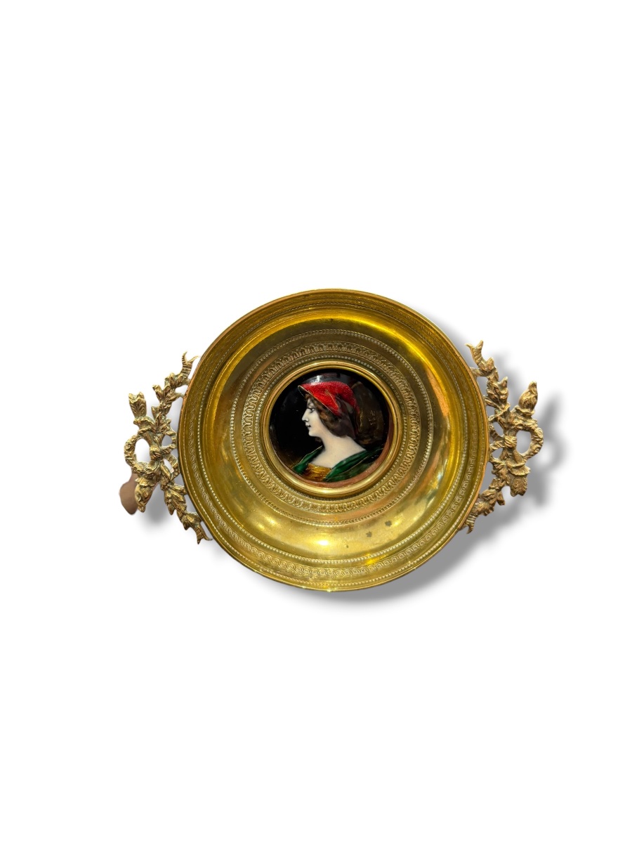 Baguier coupelle en bronze et émail de Limoges 
