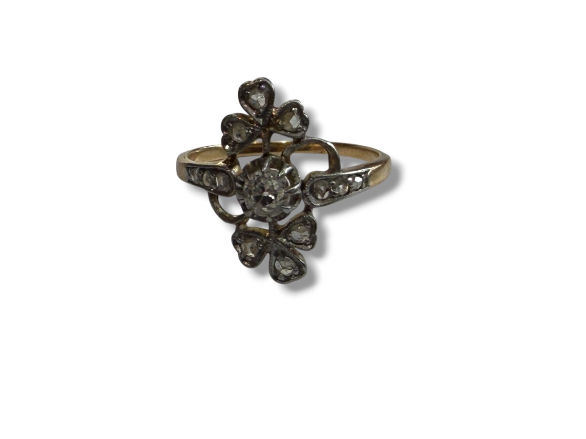 Bague XIXeme or jaune et diamants -photo-5