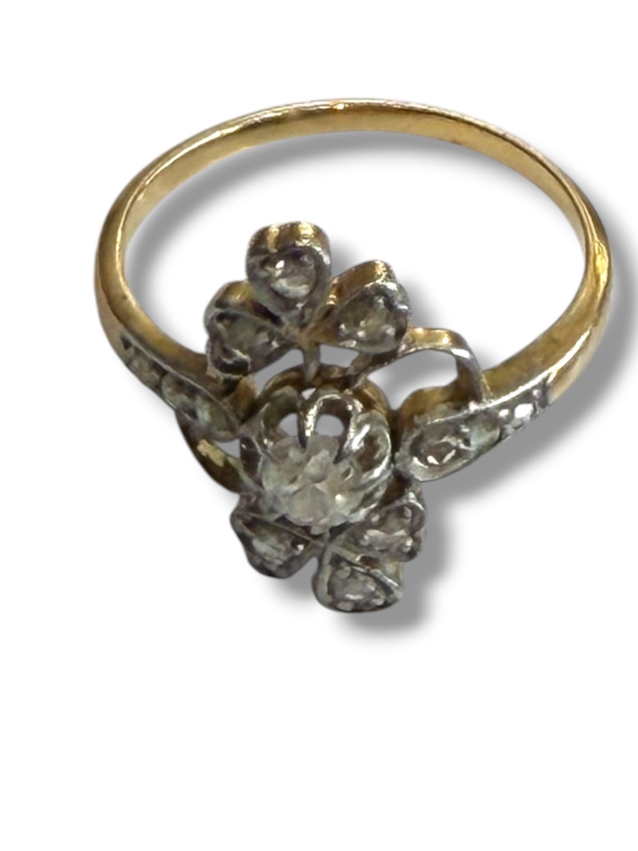 Bague XIXeme or jaune et diamants -photo-8