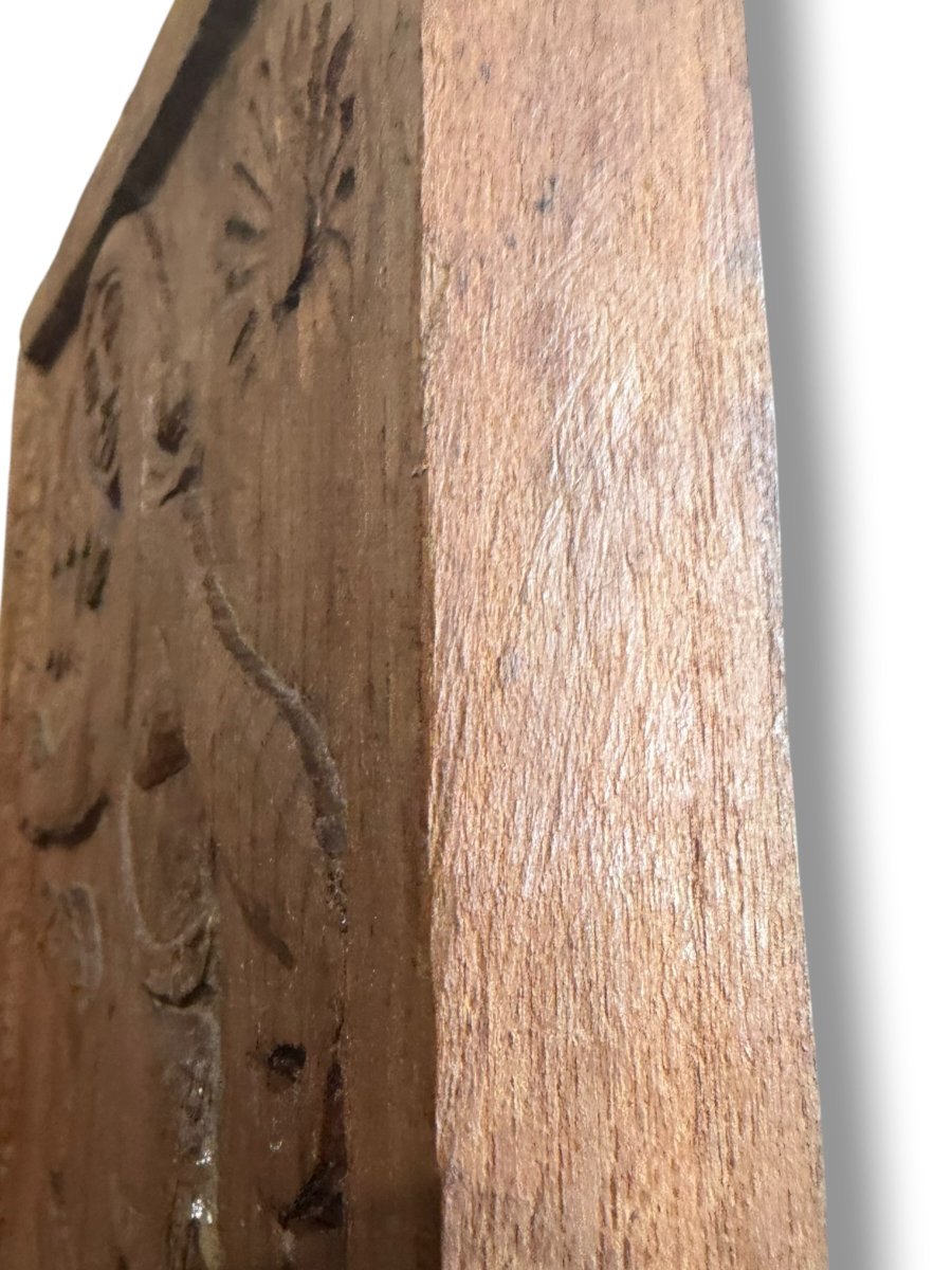 ART POPULAIRE Bas relief en bois Eve au Paradis-photo-3