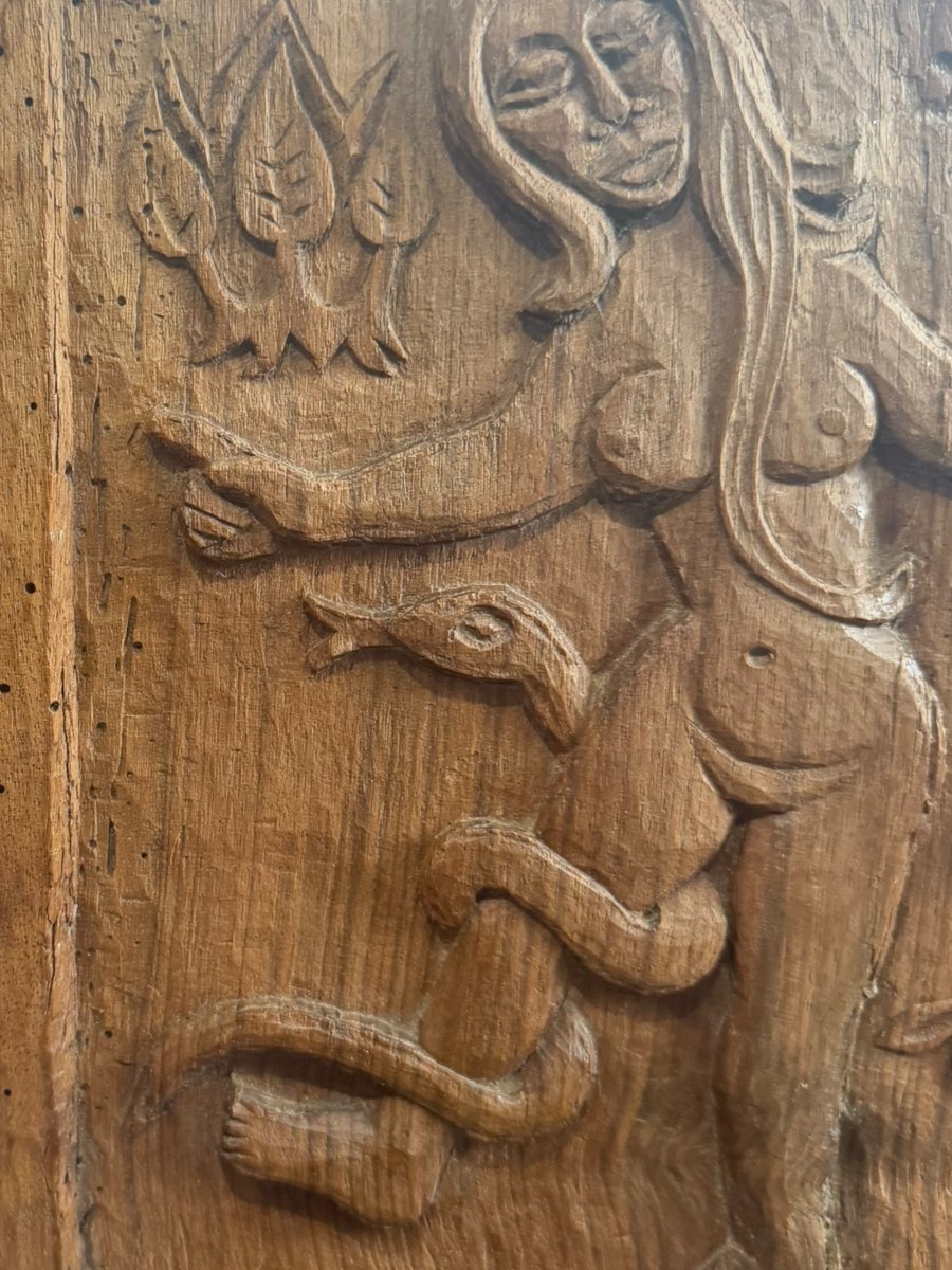 ART POPULAIRE Bas relief en bois Eve au Paradis-photo-5
