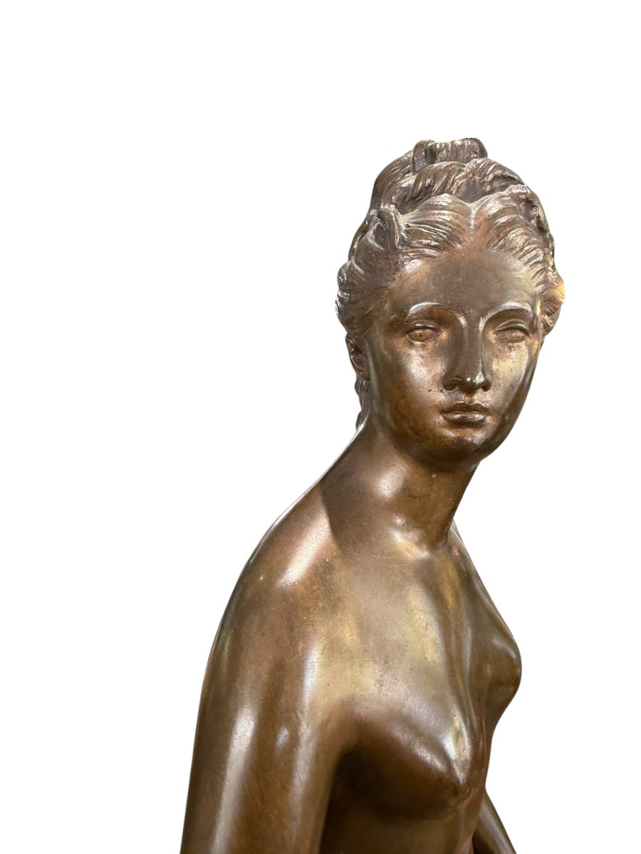Grand bronze Diane chasseresse d'après Houdon-photo-3