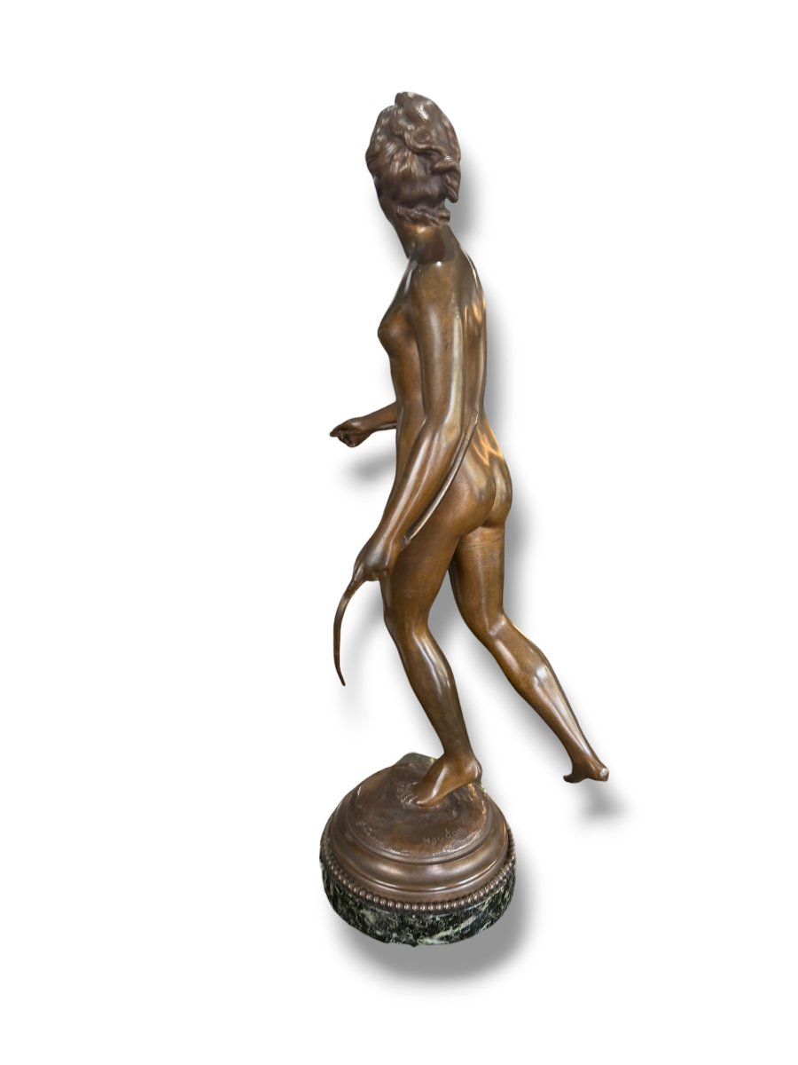 Grand bronze Diane chasseresse d'après Houdon-photo-5