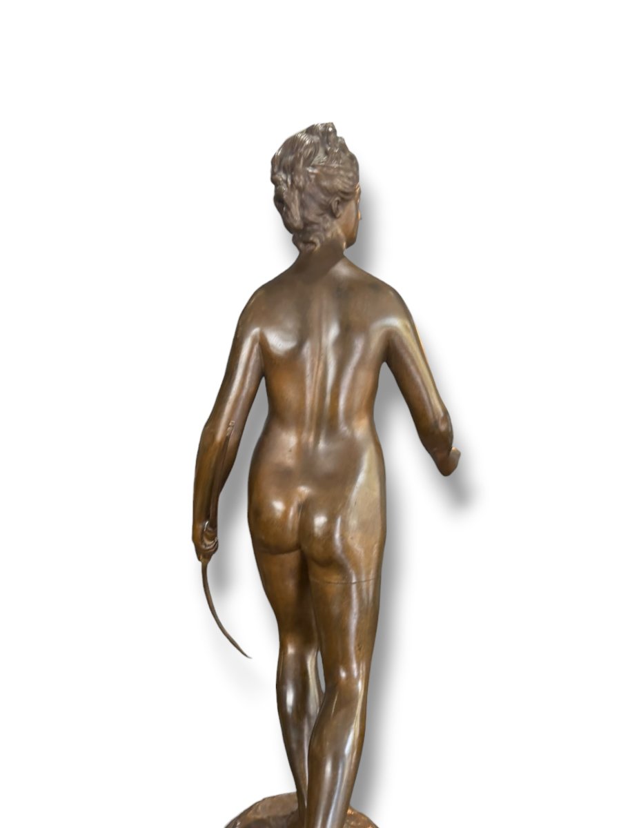 Grand bronze Diane chasseresse d'après Houdon-photo-8