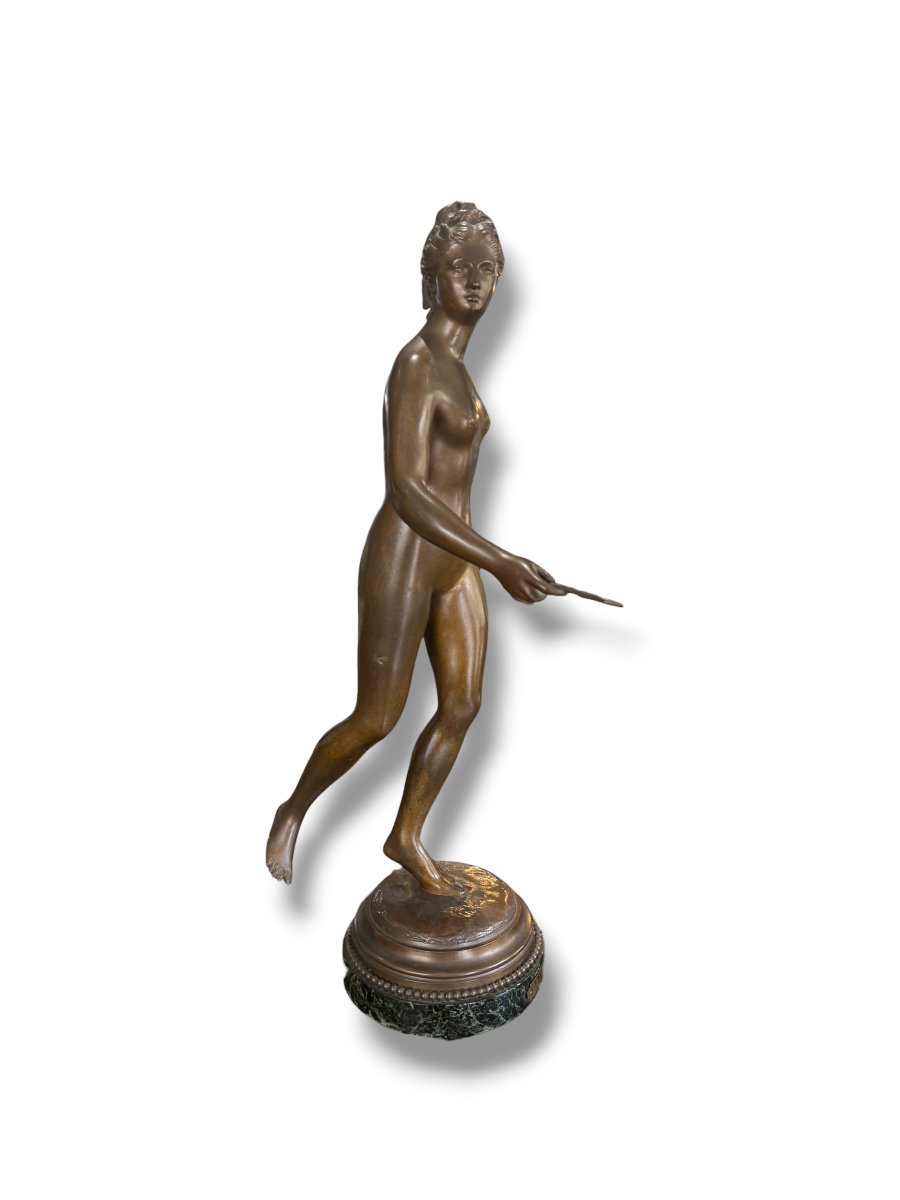 Grand bronze Diane chasseresse d'après Houdon