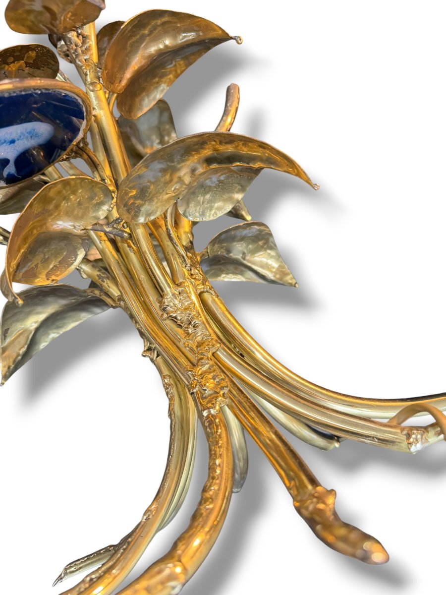 Bronze And Agate Table Lamp Duval Brasseur Isabelle Faure-photo-1