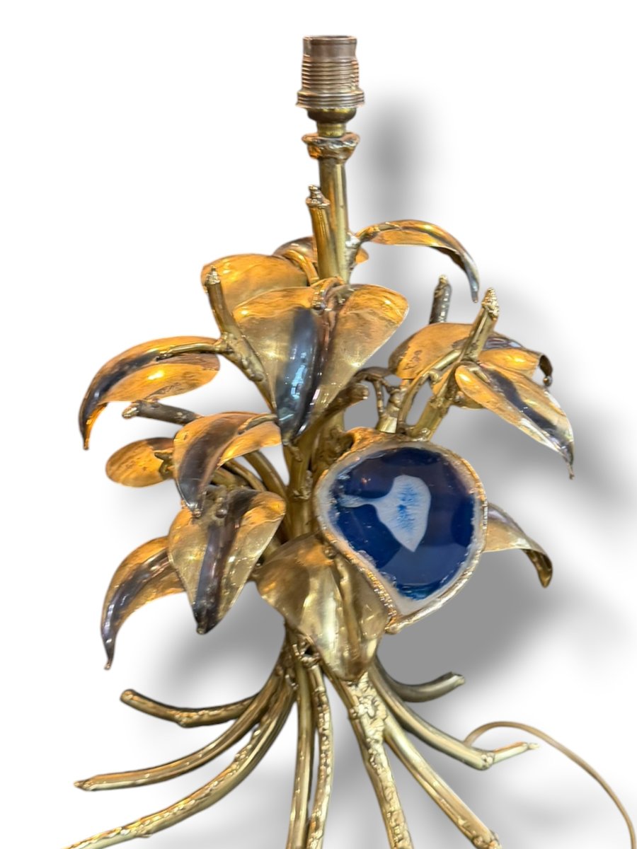 Bronze And Agate Table Lamp Duval Brasseur Isabelle Faure-photo-7